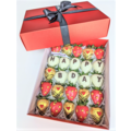 25pcs Red & Gold "HAPPY BDAY" Chocolate Strawberries Gift Box